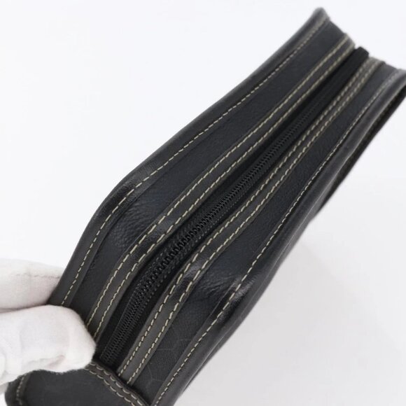 Christian Dior Honeycomb Canvas Pouch PVC Leather Black - Picture 10 of 14